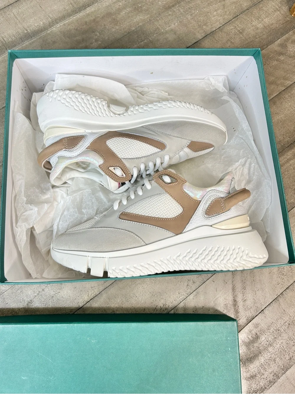 Buscemi Veloce Women’s Sneakers Size 37 White Beige Luxury Designer Shoes‎